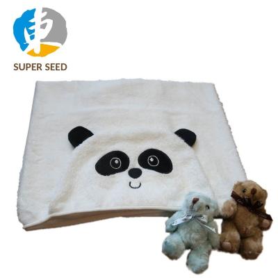 China SuperSeed AB-11508 QUICK DRY design panda baby animal hooded towel bamboo for sale