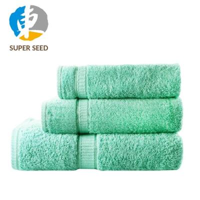 China Embroidery Disposable Towel Sets For White Cotton Bath Towel Plain Terry Hotel Towel for sale