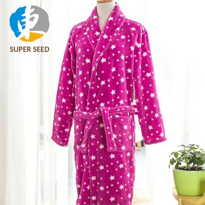 China Breathable Silk Screen Printing Custom Soft Bathrobe For Women for sale