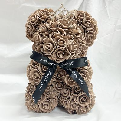 China PE Foam Rose Flower Hot 25cm 40cm Artificial Foam Forever Flowers Teddy Bear Rose Bear For Wedding Home Decoration for sale