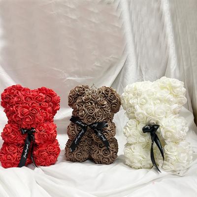 China PE Foam Rose Teddy Foam Flower Teddy Rose Bears Valentine Mother's Day Gift Box Custom Made Artificial Flower Foam Flowers for sale