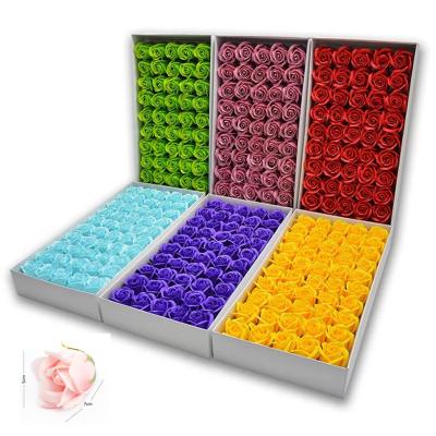 China Soap Flower Soap Roses Gift Box 50 Pieces Artificial Bath Rose Petal Flowers Box Soap For Girlfriend Gift for sale