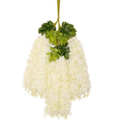 China Soft Artificial Flower Wisteria Wedding Flower Wall Decoration Free Samples Hanging Silk Wisteria Flowers for sale