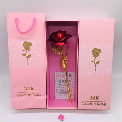 China 24K Gold Lasting Rose Mother Day Gift Dipped Real Rose Silvering Plated Natural Preserved Rose Artificial Flowers for sale