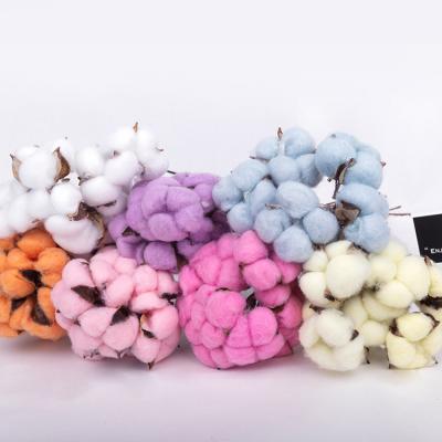 China Gift Naturally Dried Cotton Stems Farmhouse Artificial Plants Filler Floral Decor Dried Flowers For Wedding Party Home Living for sale