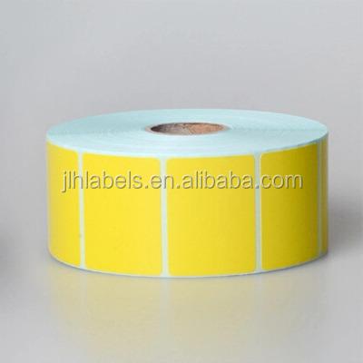 China Waterproof full color printing yellow direct thermal labels,adhesive barcode labels,labels 40x30,1550 per roll for sale