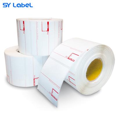 China Factory Supply Waterproof 58 x 60mm Supermarket Label Roll Shop Labels for sale