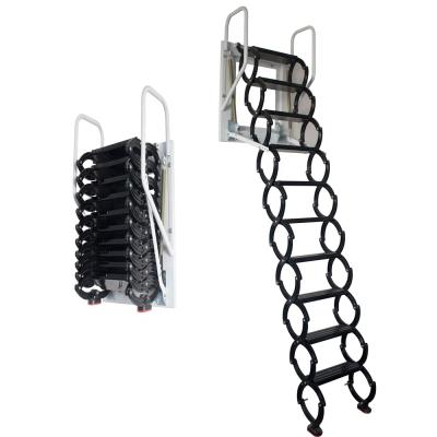 China Outdoor Wall Mounted Aluminum Folding Ladder Side Wall Scissor Stairs Folding Ladders for sale