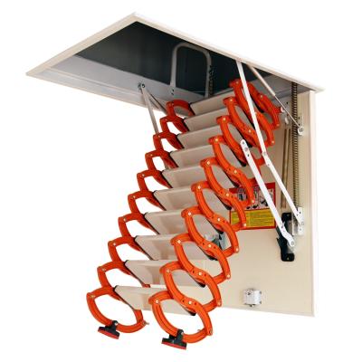 China Modern Access Scissor Step Ladder Telescopic Attic Ladder 10ft Widening Stairs For Villa for sale