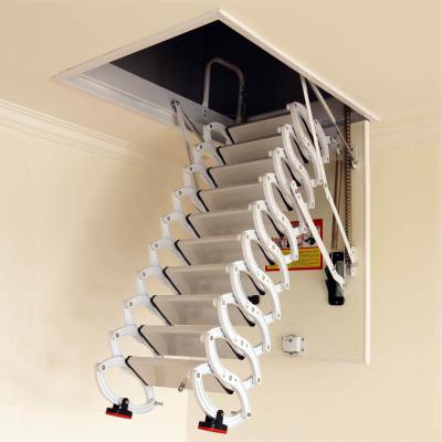 China Modern Luxury Scissor Ladder Villa Attic Ceiling Mount Expanding Hatch Stairs for sale