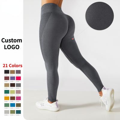 China Yoga crack! crack! Sporty Lifting Antibacterial Custom Logo High Waist Two Tone Butt Joggers Gym Legging For Women Seamless Plus Size Yoga Panties for sale