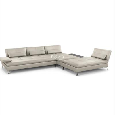 China Modular Italian luxury modern U-shaped leather sofa living room furniture sectional sofa set for sale