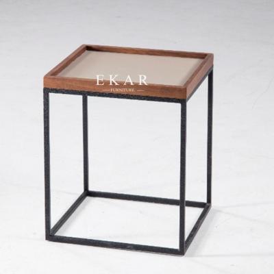 China Modern Stainless Steel Modern Coffee Shop Living Room Style Side Table for sale