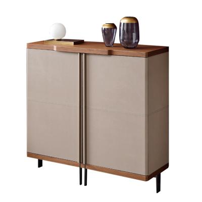 China Modern Design Full Body Walnut Wooden Sideboard Cabinet Sideboard With Metal Base For Dining Room Furniture for sale