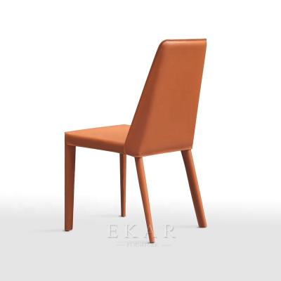 China Color Can Be Changed Metal Frame Modern Leather Restaurant Dining Chair for sale