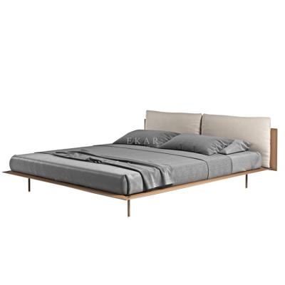 China New Nordic Single King Size Bed Sets Modern Design Style Fabric Double Bed Youth Bedroom Furniture Sets With Metal Legs for sale