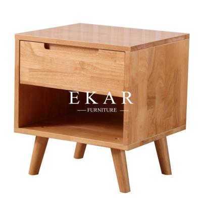 China Simple Design Contemporary Style Oak Wood 1 Drawer Night Stand Modern Bedside Table for sale