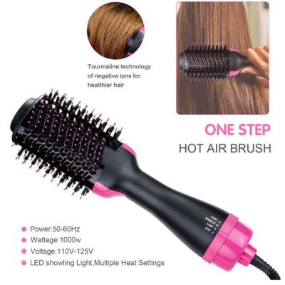 China Hot Brush Private Label Hot Air Iron Selection Comb One Stage Hair Dryer Flat Electric Fast Straightener Brush Hot Brush Hair Airbrush for sale