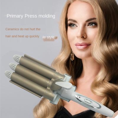 China New Three Barrel Big Wave Home Ceramic Ionic Ceramic Ionic Hair Curler Automatic Tourmaline Use LCD Curling Iron With Triple Barrel Hair Wave Hair Curler for sale