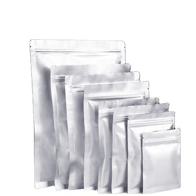 China White Self Supporting Food Vertical Aluminum Foil Zipper Food Resealable Bag for sale