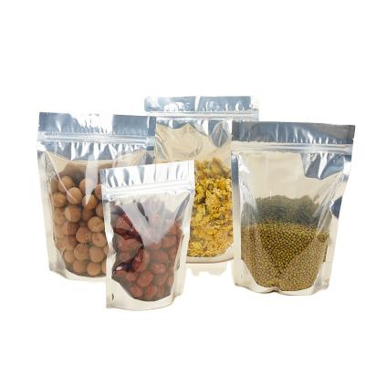 China Factory Wholesale Recyclable Front Transparent Back Frosted Food Storage Packaging Bag for sale