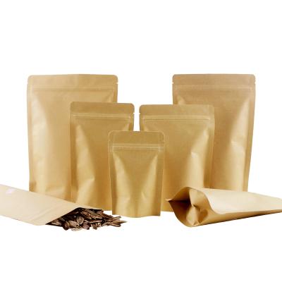 China Recyclable Kraft Paper Bag Thickened Covered Self Sealing Melon Seeds Food Bag Aluminum Foil Packaging Fruit Dry Tea Bag for sale