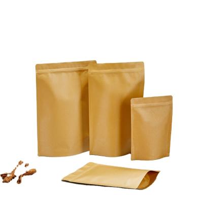 China Eco Friendly Recyclable Kraft Paper Bag Stand Up Pouches Ziplock Aluminum Tea Bags Heat Seal Paper Bag for sale