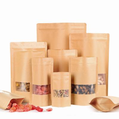 China 5 other size 30*40+ recyclable packaging products bags with logo kraft paper food paper bag with zipper for sale