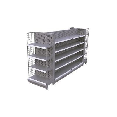 China Single Sided Retail Store Countertop Grocery Shop Gondolas Metal Shop Design Supermarket Pharmacy Shelf Can Be Customized for sale