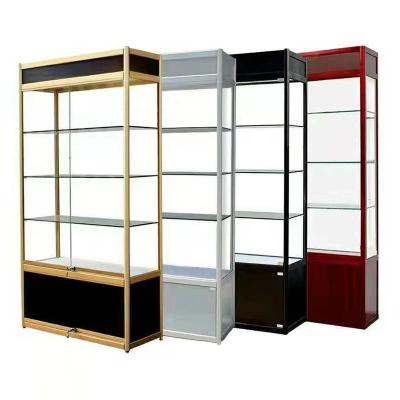 China Single-sided+Double-sided Adjustable Glass Shelf Museum Counter Adjustable Full View Glass Display Cabinet Single-sided+Double-sided for sale