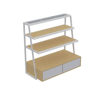 China Practical Double Sided Shelves Display Racks Customized Rack Display Cabinet Rice Noodles, Grains, Oils, Steel And Wooden Shelves for sale