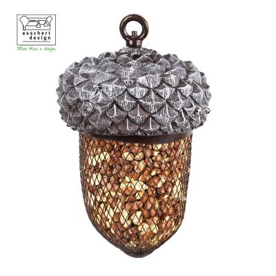 China Wholesale Design Automatic Acorn FB389 Esschert Birdfeeder Metal Bird Food Feeder Hanging Wild Bird Feeder for sale