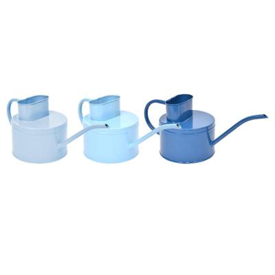 China Aquatic Plants Wholesale Mini Watering Cans Blue Galvanized Long Neck Watering Can for sale