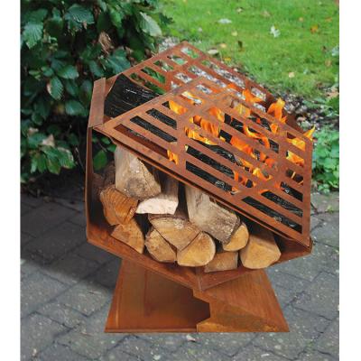 China Traditional Firepit Metal Rust Resistant Outdoor Metal Chimney Rusty Firepit for sale