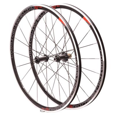 China Road Bikes Traction 700c 30mm Windbreaker Road Wheelset Tube Hub V/c Brake Front Two Rear Four Bearing Carbon Fiber Straight Wheel Set for sale