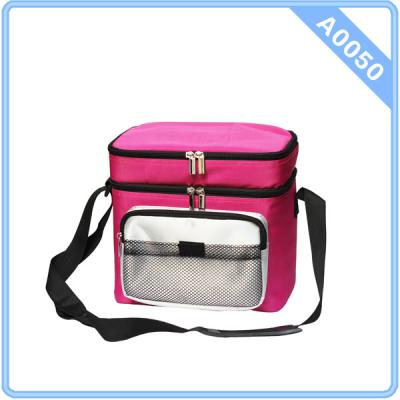 China HH-A0050 Pinkwhite promotion Outdoor picnic soft cooler bag Thermos cooler bag Party bag for sale