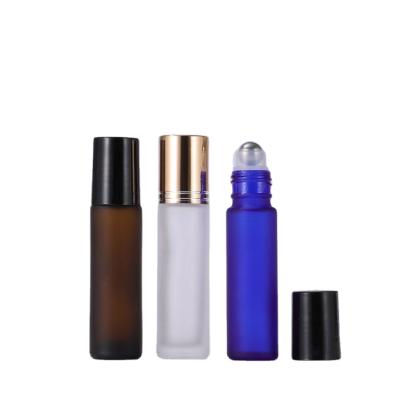 China High Quality 5ml 10ml Amber Blue Clear Skin Care Glass Roll On Bottle 10m Perfume Attar Essential Oil Bottle With Rollball Cap for sale