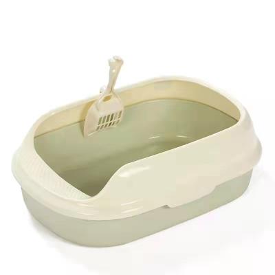 China LARGE SPACE CLEAN PRODUCTS HIGH CLEAN PRODUCTS PLASTIC CAT LITTER BOX SANDBOX CAT TOILET BOX LARGE for sale