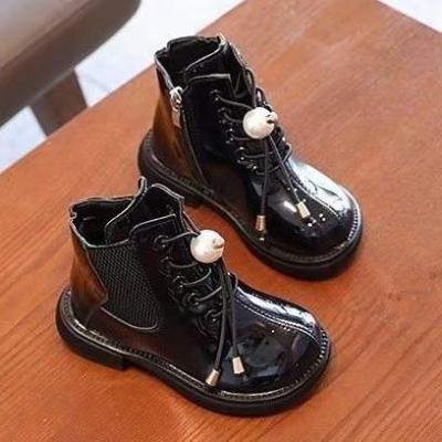 China Damping 2022 winter fashion luminous leather lace-up boots waterproof anti-skid cheap wholesale shoes children for children TT1101 for sale