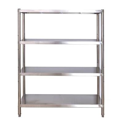 China Suitable for outdoor factory direct sales stainless steel kitchen stacking shelves ladder storage stretch stainless steel shelves for sale