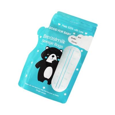 China Barrier Customized Logo BPA FREE Double Zipper Seal Stand Up Pouch Breastmilk Storage Breastmilk Bags for sale