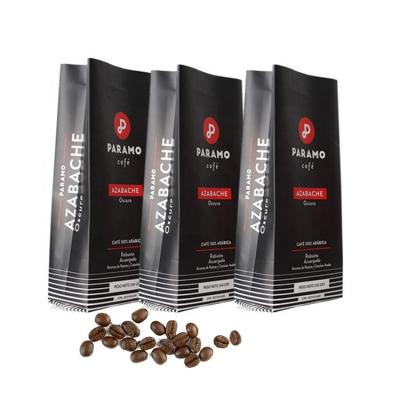 China Coffee Custom Design Aluminum Foil Matt Black Coffee Beans Packaging Side Gusset Bags With Vent Valve for sale