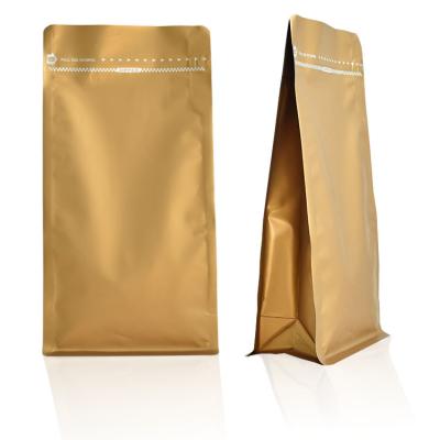 China Food Eight Sides Seal Packaging Bag/Quad Seal Foil Flat Bottom Coffee Pouch/Coffee Bean Packaging Bags for sale