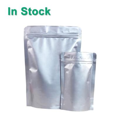 China Pure Silver Aluminum Foil Resealable Zipper Doypack Ziplock Food Packaging Stand Up Moisture Proof Stand Up Bags Pouches for sale