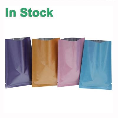 China Multicolor 3 Moisture Proof Side Seal Mylar Laminated Heat Seal Flat Aluminum Foil Food Packaging Bags With Tear Notch for sale