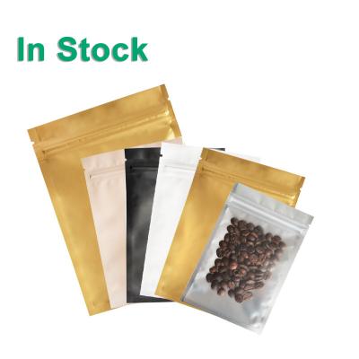 China Moisture Proof One Side Smell Proof Clear Black White Rose Gold Foil Laminated Resealable Ziplock Mylar Food Pouches Bags Packaging for sale