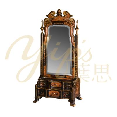 China Hand Painted Yips The Chinoiserie Series Bedroom Furniture Hand Painted Dressing Mirror LD-1203-0478 for sale