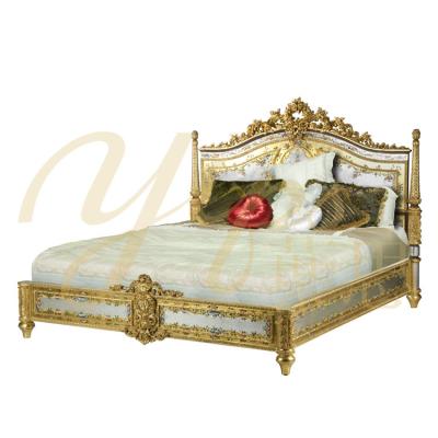 China Hand Painted Yips the European LD-1703-1505 Series Luxury Hand Painted Rose Pattern Bedroom Set Furniture 2m Classic Bed for sale