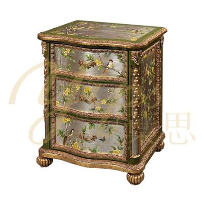 China Hand Painted Yips LD-1203-0087 Rose Princess Series Handpainted Rose Classic Model Bedroom Furniture Night Stand for sale