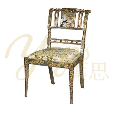 China Hand Painted Yips Side Chair The LD-1203-0090 Rose Princess Series Handpainted Rose Classic Pattern Bedroom Furniture Dressing for sale